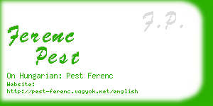 ferenc pest business card